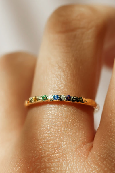 Celebrate Pride Year Round With One Of Our Gemstone Rainbow Rings