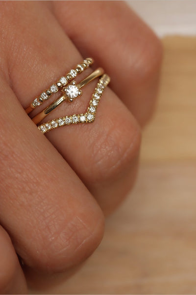 Classic & Timeless Diamond Ring Stack: White Diamond Stacking Rings