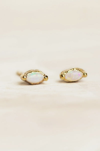 Dainty Marquise Opal Studs : Australian Marquise Opal Earrings