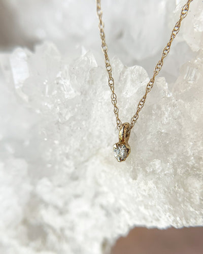 Solid Gold Dainty Diamond Necklace