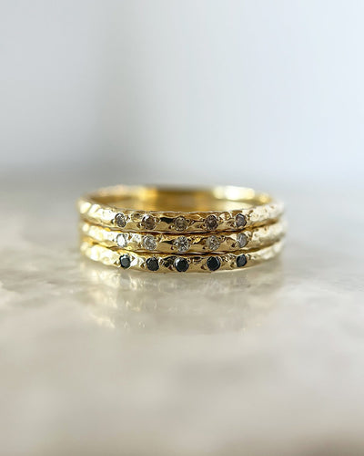 Textured Diamond Stacking Bands