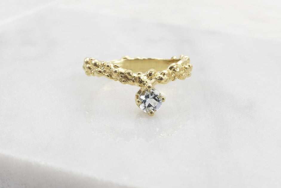 Textured ocean inspired aquamarine ring – Lacee Alexandra