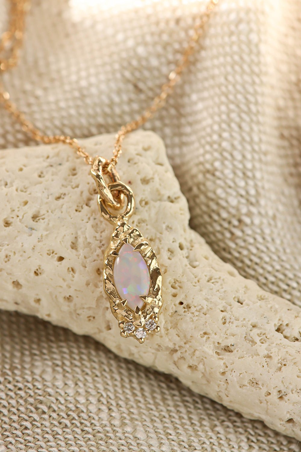 Opal top and diamond pendant