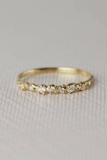 Solid Gold Isla Ring - Ocean Inspired Diamond Band