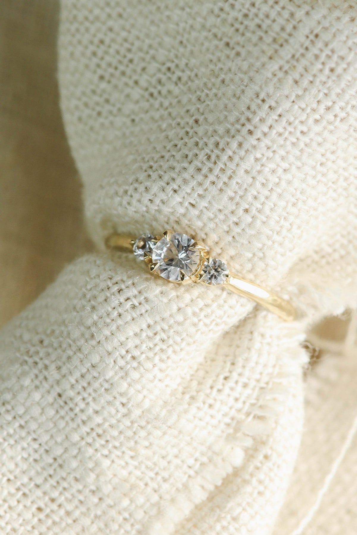 Pear cut white sapphire engagement ring, white gold fantasy ring with  diamonds / Swanlake | Eden Garden Jewelry™